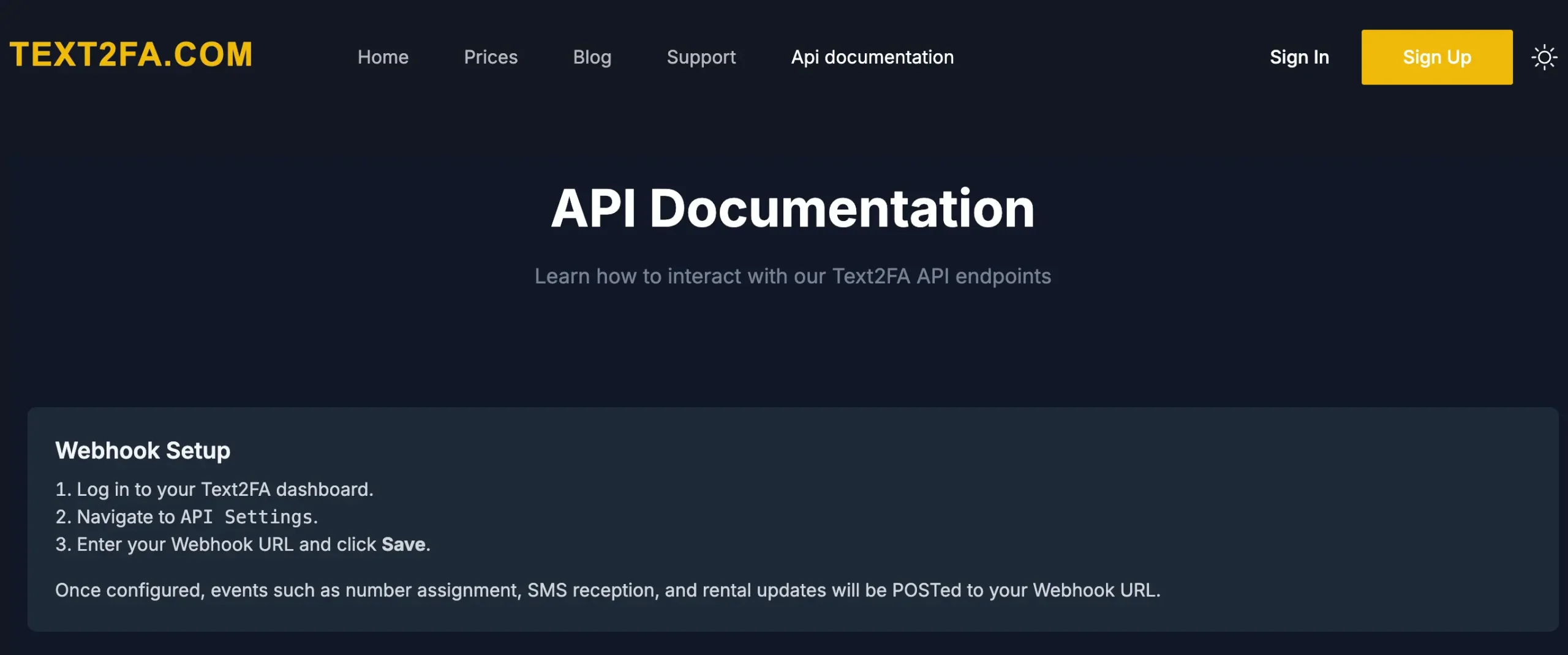 Text2FA API Integration Guide